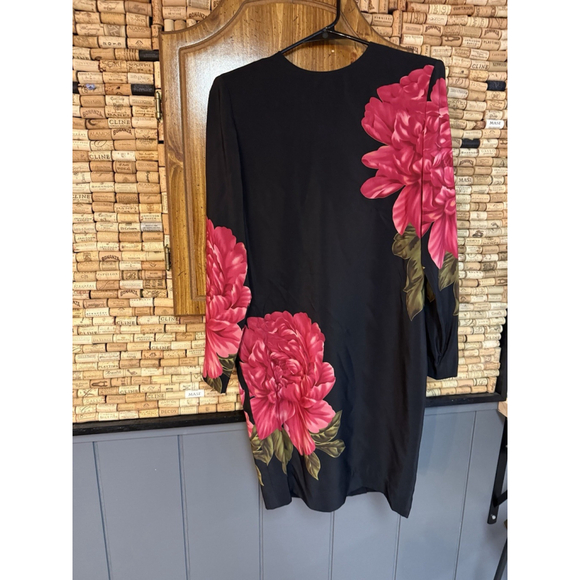 Liz Claiborne Dresses & Skirts - VTG Liz Clairborne Silk Long Sleeve Floral Peony Print Cocktail Party Dress Sz 6